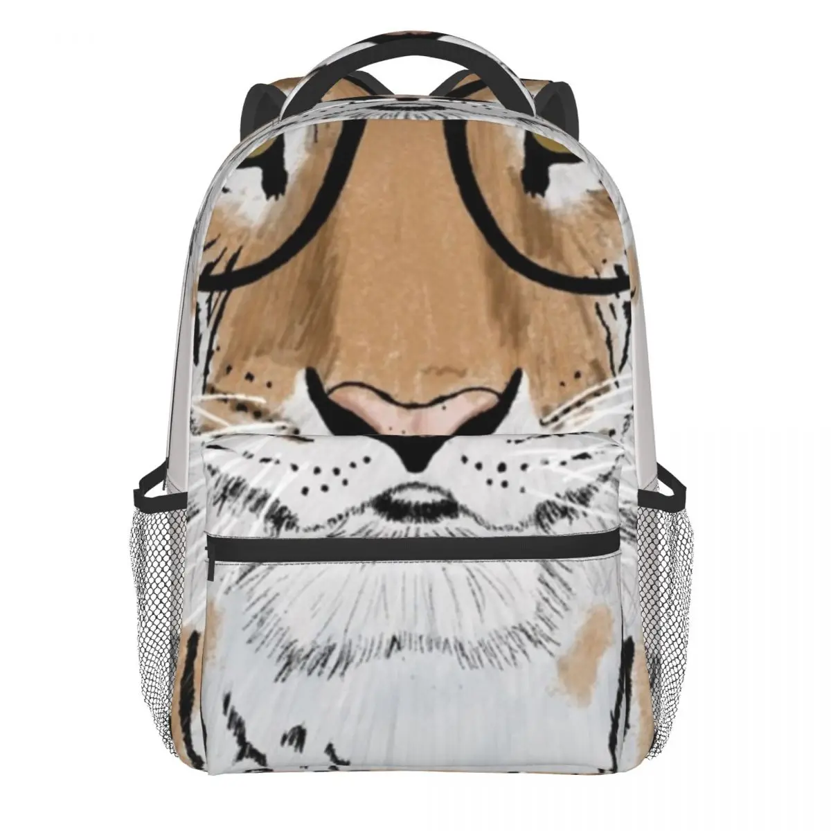 

Clever Tiger Wearing Eye Glasses Backpack Gentleman Cool Backpacks Women University Large High School Bags High Quality Rucksack