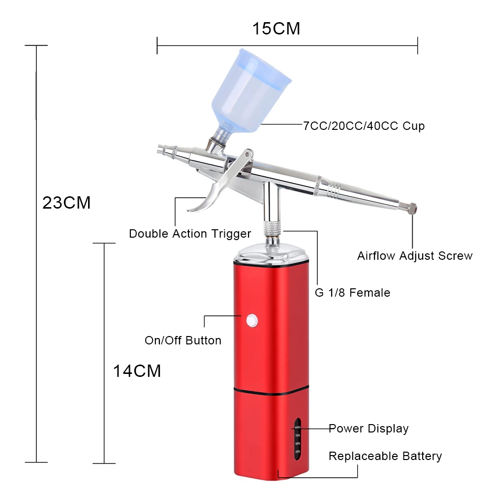 Портативный Аэрограф для дизайна ногтей тату краски распылитель пистолет