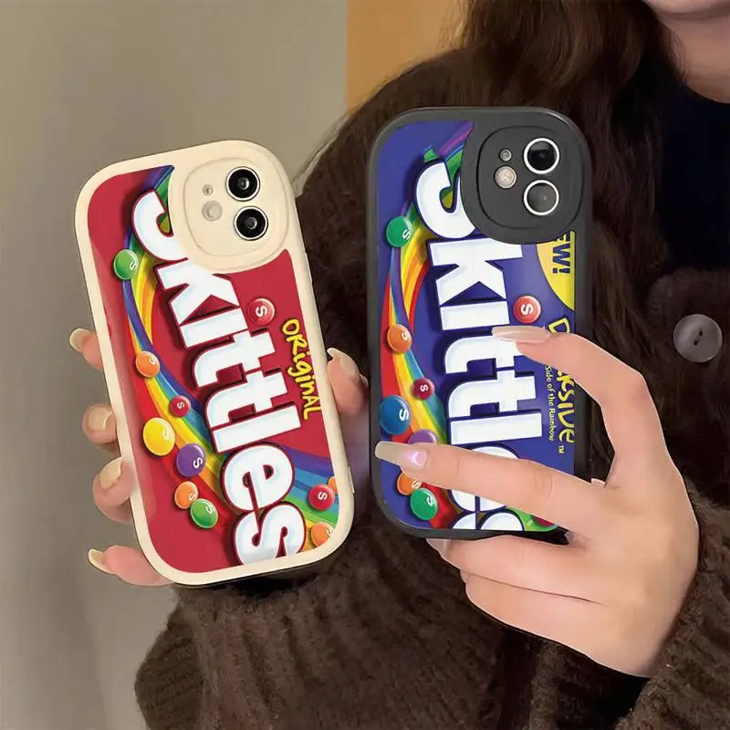 

Skittles Sweet Sour Fruit Phone Case Hard Leather Phone Case for iPhone 13 12 Mini 11 14 Pro Max Xs X Xr 7 8 Plus 6 6s silicone
