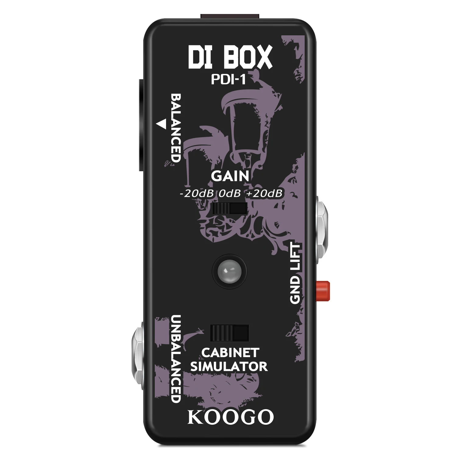 

Koogo Guitar Direct Box Guitar Bass Passive DI Box With Cabinet Simulator 1/4 and XLR Full Metal Mini Size True Bypass LEF-331