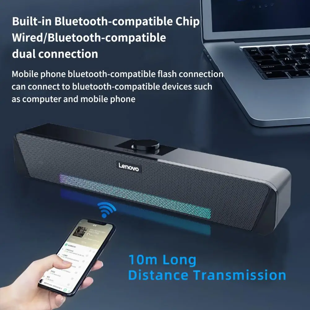 

Lenovo TS33 Bluetooth Speaker Surround Sound Computer Audio Heavy Bass Wired Audio Low Latency Wired Speakers for Home