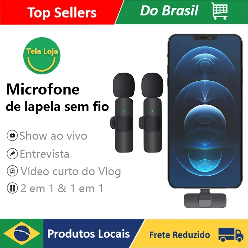 

Wireless Lavalier Microphone Portable Audio Video Recording Interview Mini Mic for Android Youtube Game Live Broadcast