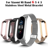 strap for xiaomi mi band 6 5 4 3 stainless steel metal bracelet for miband 6 5 watchbands replacement strap for xiaomi mi band 6