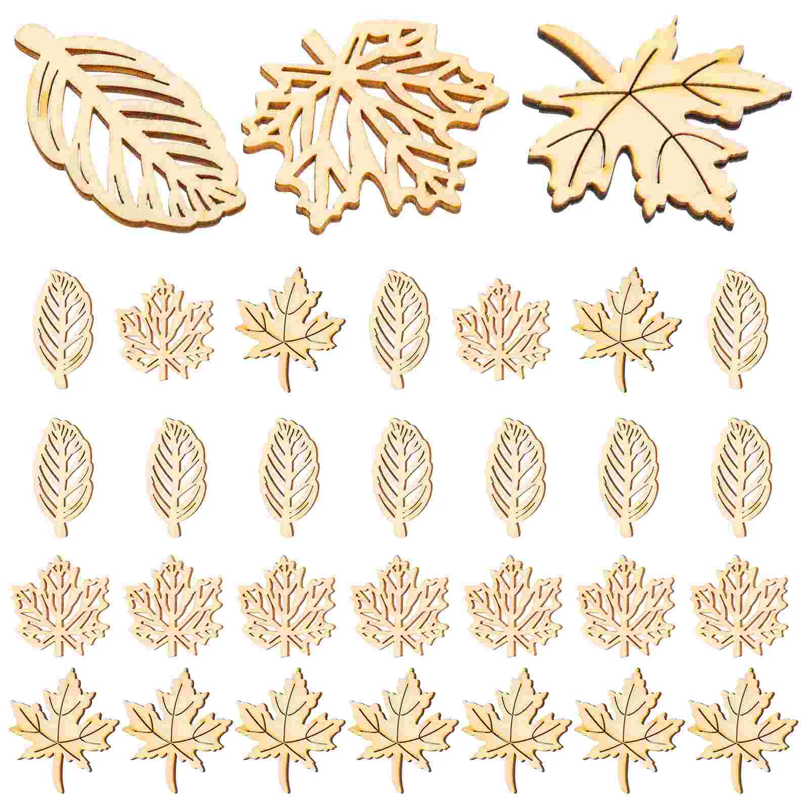 

Wooden Family Party Maple Leaves Cutout Wood Slices Hollow Out Wood Pieces Crafts Designed Decor Crafting Ornament Decoration
