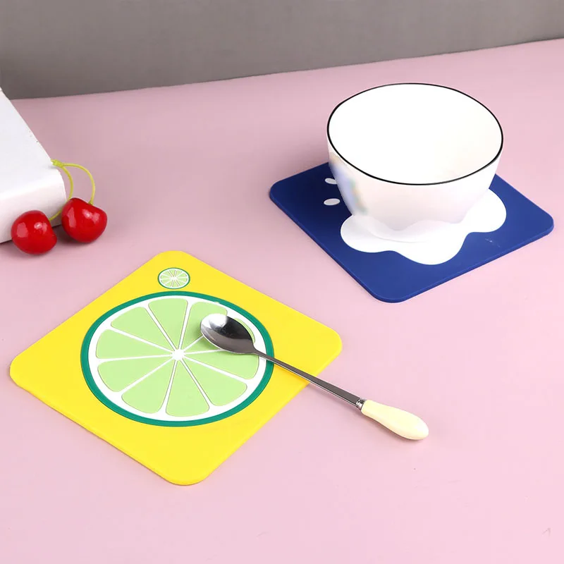 

1PC Cartoon Egg Kitchen Tableware Mats Silicone Waterproof Table Placemat Heat Insulation Non-Slip Bowl Pads Coffee Coasters