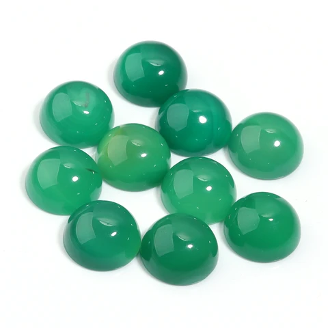 Зеленые агатовые кабошоны, 10 шт.