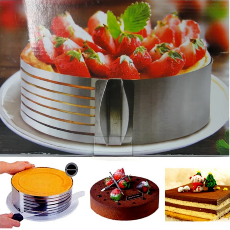 

Adjustable Cake Cutter Slicer Stainless Steel Round Bread DIY Kitchen Baking Accessories Cake Slicer Cutter Mold Cake Tools