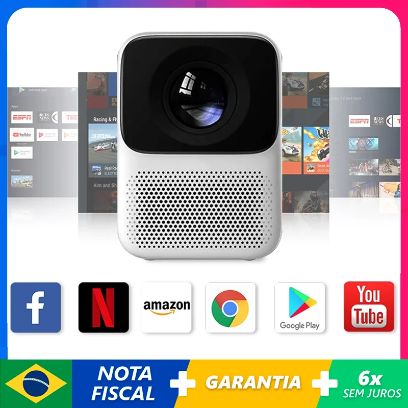 

Brazil Version Wanbo Projector T6 Max Android 9.0 Netflix Smart TV LED 550 ANSI Auto Focus Keystone Correction 4K Home Theater