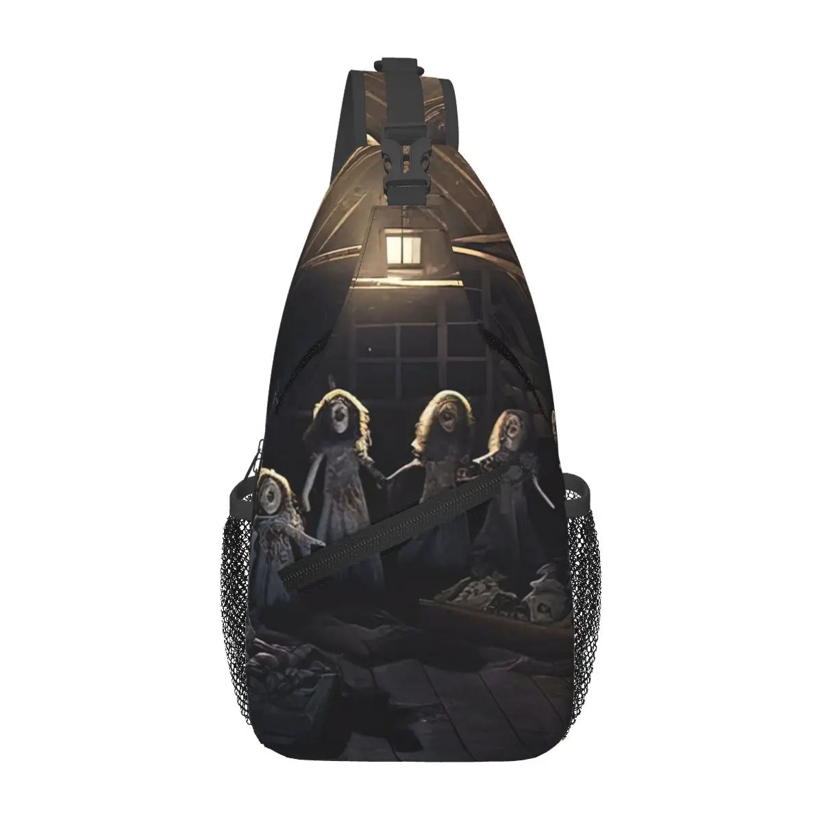 Нагрудная сумка с привидениями и моторошными куклами мужской рюкзак через плечо