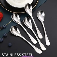 stainless steel children mini tablespoon ice cream coffee spoon home tableware teaspoons soup ladle new kitchen utensils