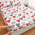 Натяжная простыня Home Red love, простыня с натяжным чехлом из эластичной микрофибры, 120*200*30, 90*200*30 см, 180*200*30,(без наволочки)