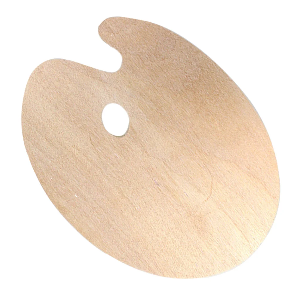

Wood Palette Thumb Hole Pallet Nail Polish Oil Painting Plastic Serving Tray Pigment