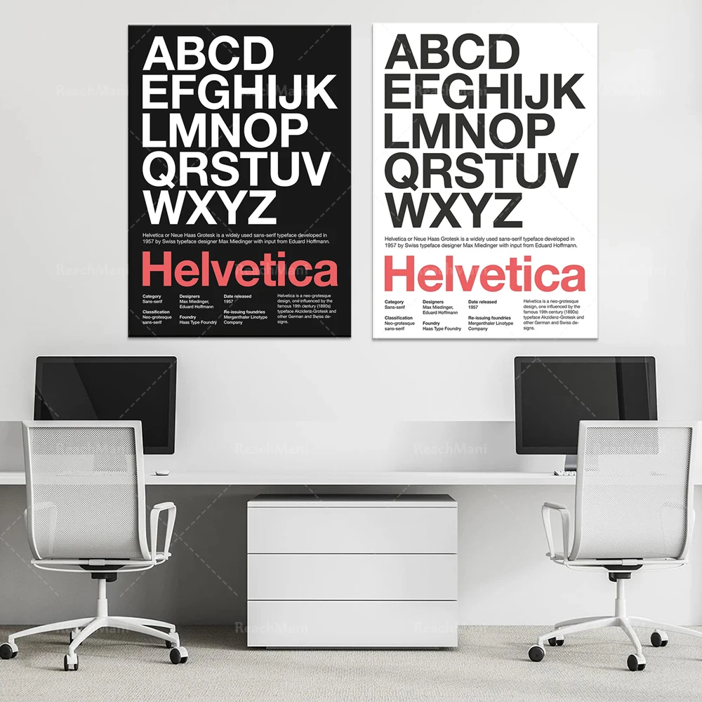 Плакат со шрифтом Helvetica-типографический плакат. Подарки для дизайнеров.