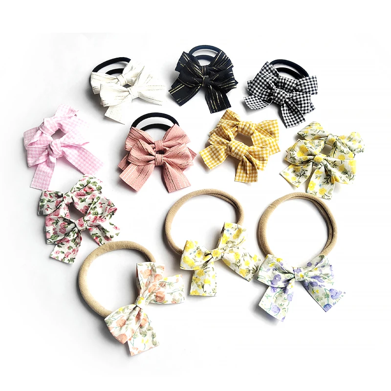 

Baby Printing Bow Headband Hair Clip Hair Bands for Children Girls Soft Lattice Hairband Newborn New Hairpins Hair Accessories