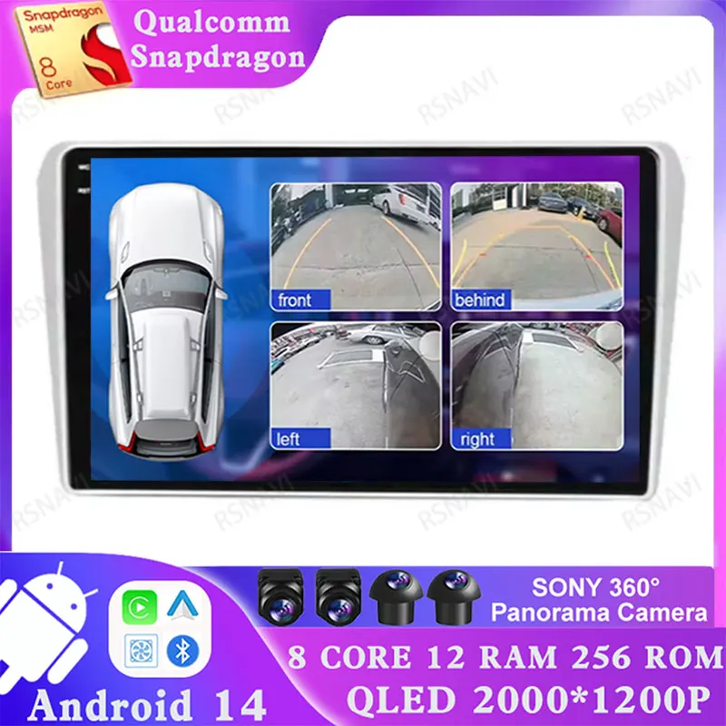 Android 14 для Toyota Avensis T250 2 II 2003 - 2009 навигация Qualcomm 4G LTE автомобильное радио