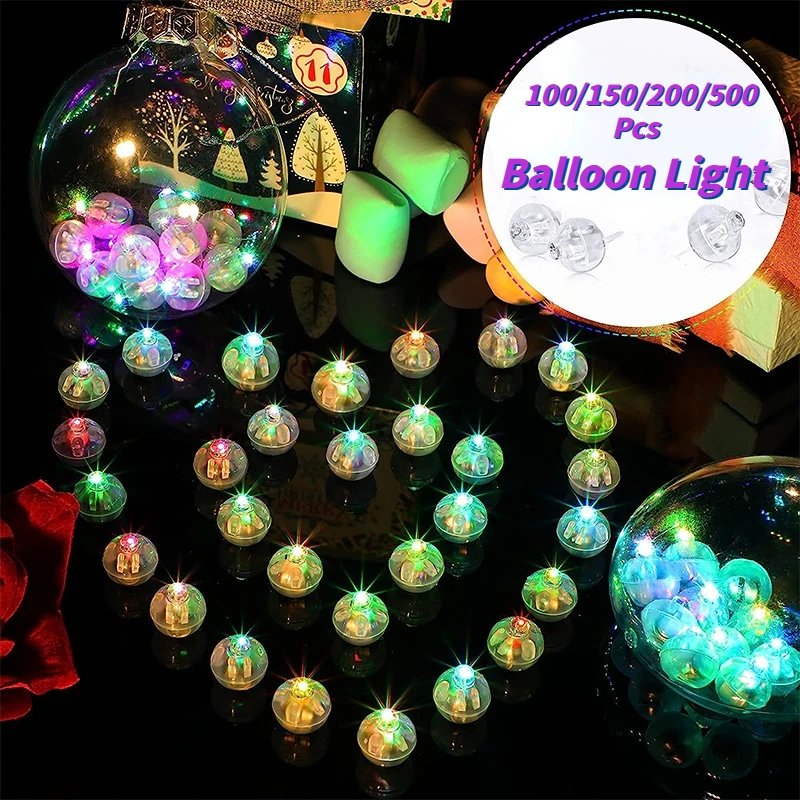 

100/150/200/500Pcs Tumbler Round Ball Light Waterproof LED Balloon Light Party Light For Wedding Birthday Halloween Christmas