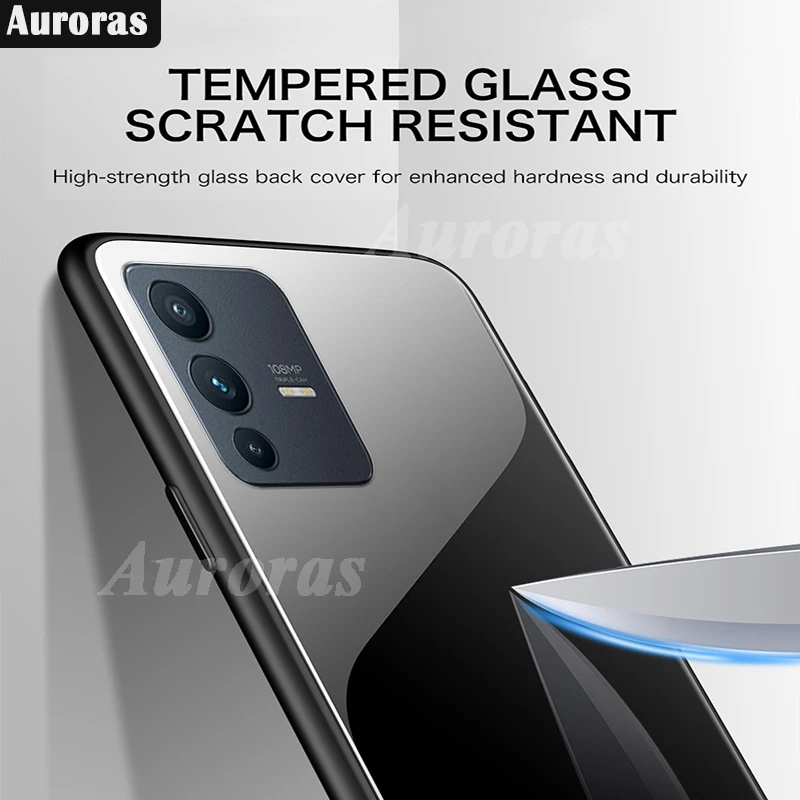 Auroras для VIVO V23 X80 Pro 5G чехол из закаленного стекла твердая задняя крышка Y01 Y33S Y55 V23E Y76