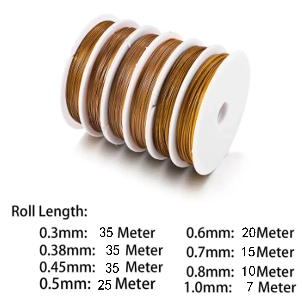 Roll/lots 0.3/0.45/0.5/0.6mm Resistant Strong Line Stainless Steel Wire Tiger Tail Beading Wire For Jewelry Making Finding