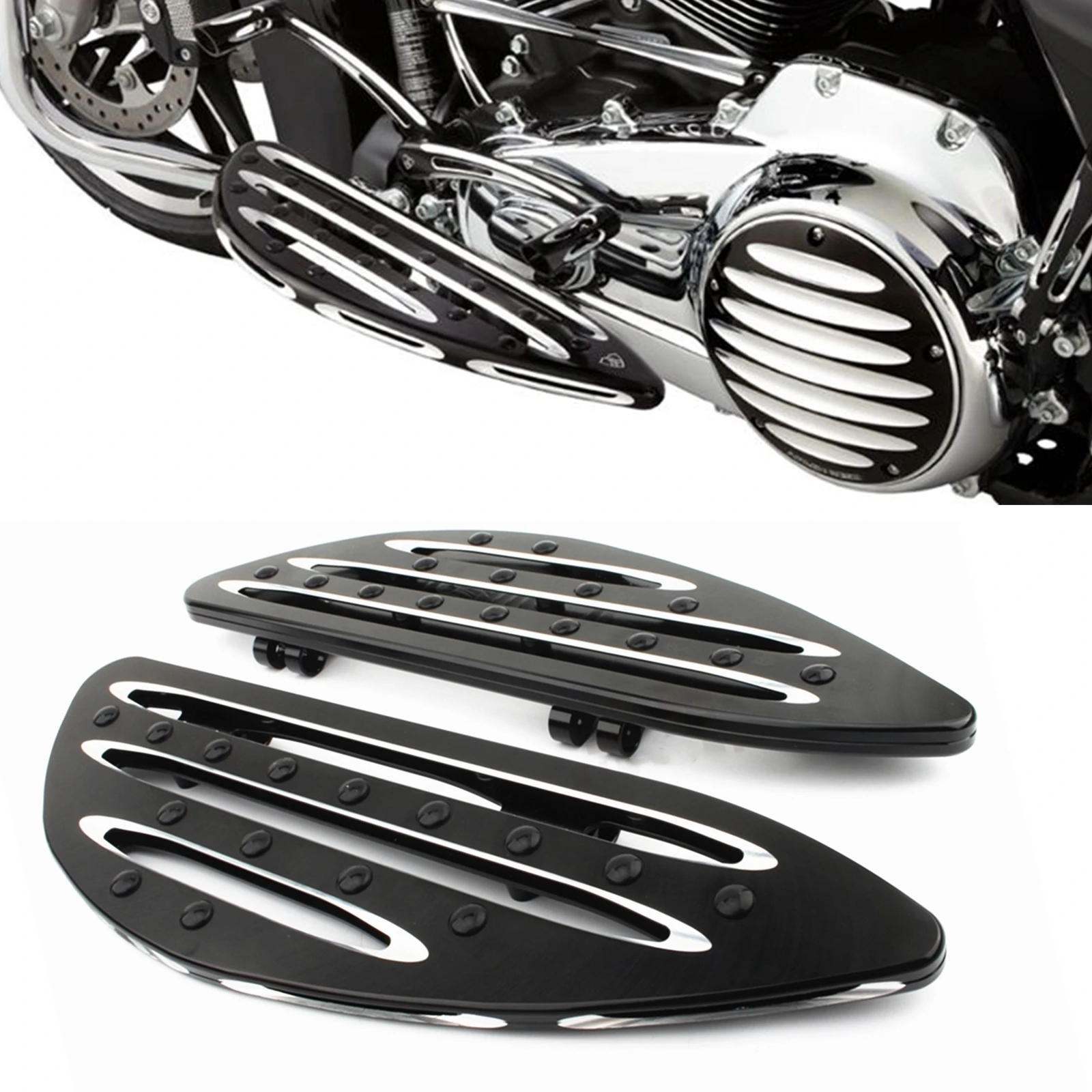 

For Harley Glide/Street Glide/Supreme Glide/Road King Motorcycle Front Stretched Footrest Pedal Kit