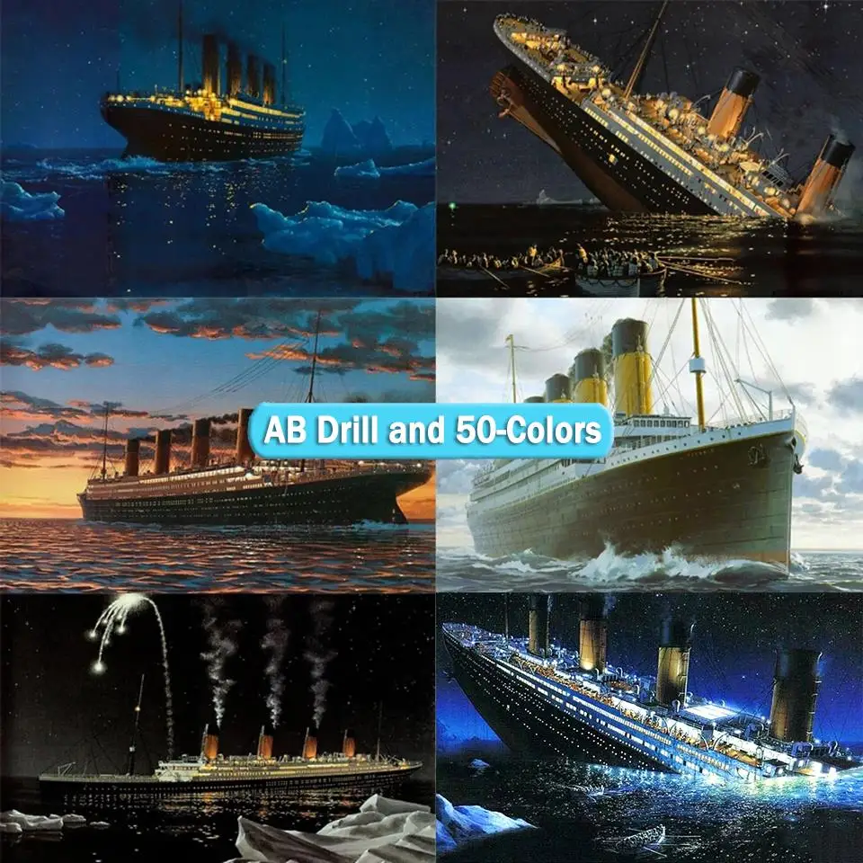 Набор для алмазной живописи Титаник 50 цветов |