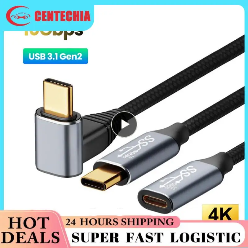 C Elbow Thunderbolt Кабель 10 Гбит/с USB3.1 Gen2 4K/60 Гц PD100W 5A E-MARK Видеопитание для паровой панели