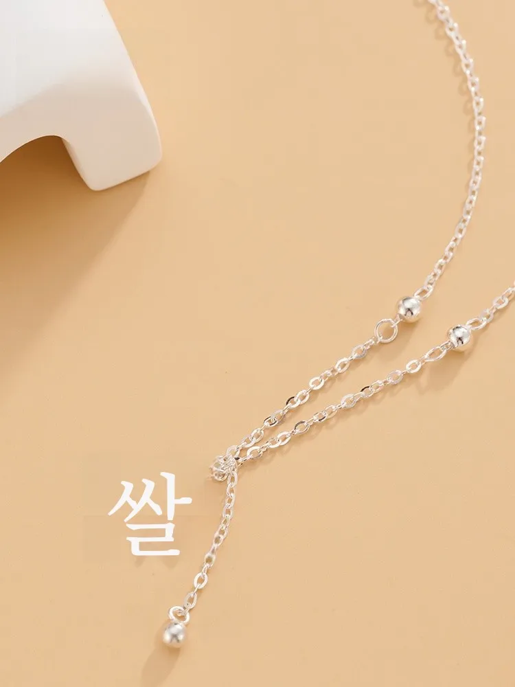 Shunqing Yinlou S9999 женское ожерелье из чистого серебра с яркой звездой бисера