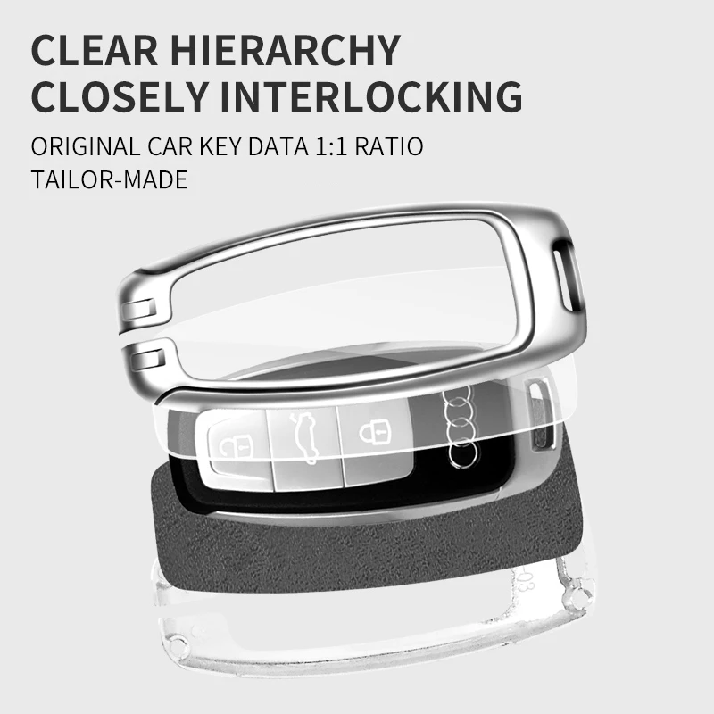 Модный чехол для автомобильного ключа Audi A3 A4 B9 A6 A6L A7 4K A8 E-tron Q5 Q8 C8 D5 SQ8 2019 2020 2021