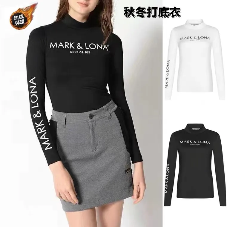 

Новинка 2023, одежда для гольфа, женское бархатное базовое пальто, сезон осень-зима, облегающая футболка с длинным рукавом и круглым вырезом, термобелье