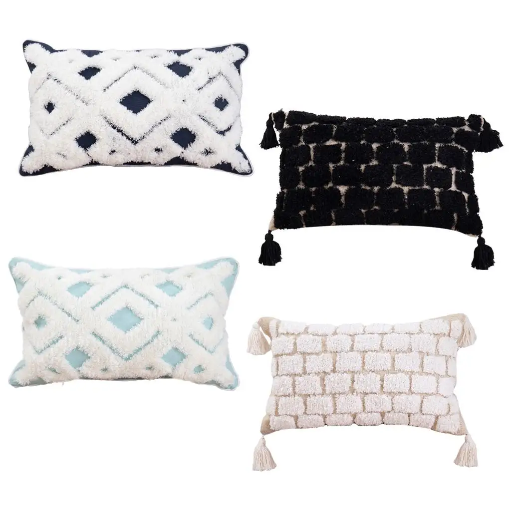 

Boho Oblong Throw Pillow Covers Pillow Case for Sofa Couch 12x20 inches