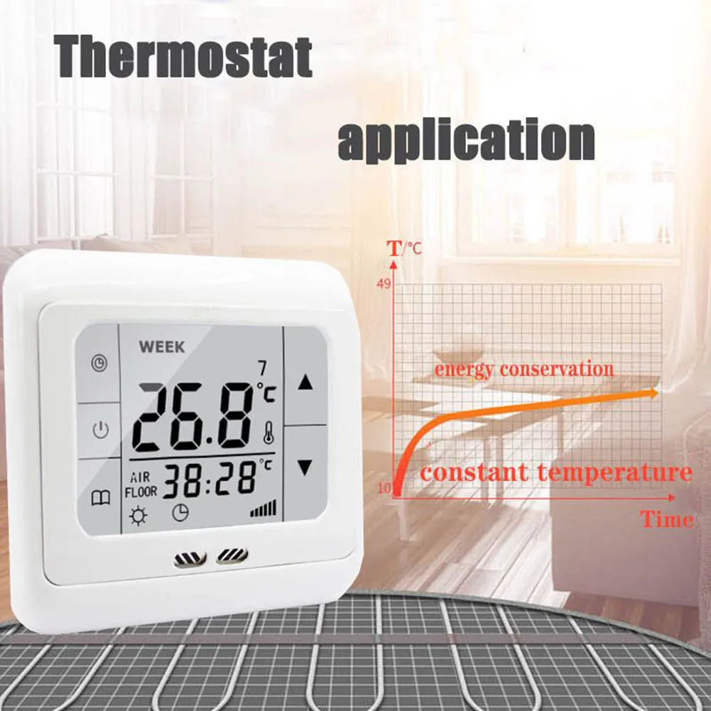 

Smart Backlit Thermostat for Underfloor Heating Mini Junction Box and Powerful Interference Suppression 2 Pack