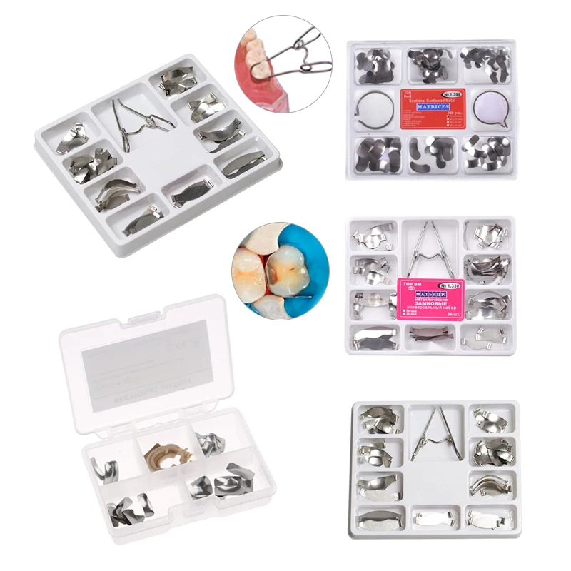 

Dental Matrix with Springclip No.1.330 Sectional Contoured Metal Matrices Full kit for Teeth Replacement Dentsit Tools