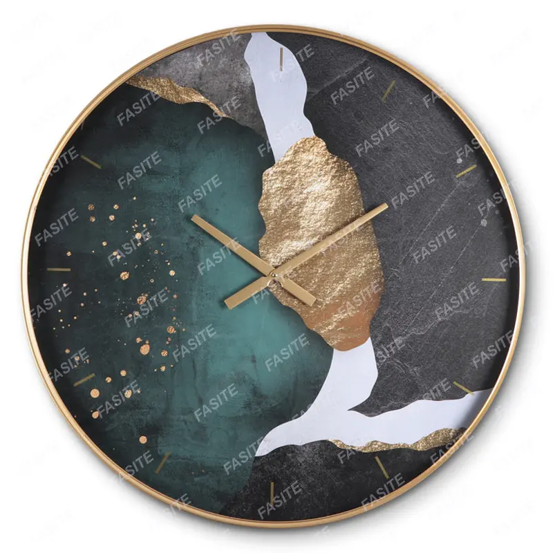 

Nordic large Wall Clock metal wall clocks home deocr gold silent watches luxury Living Room decoration