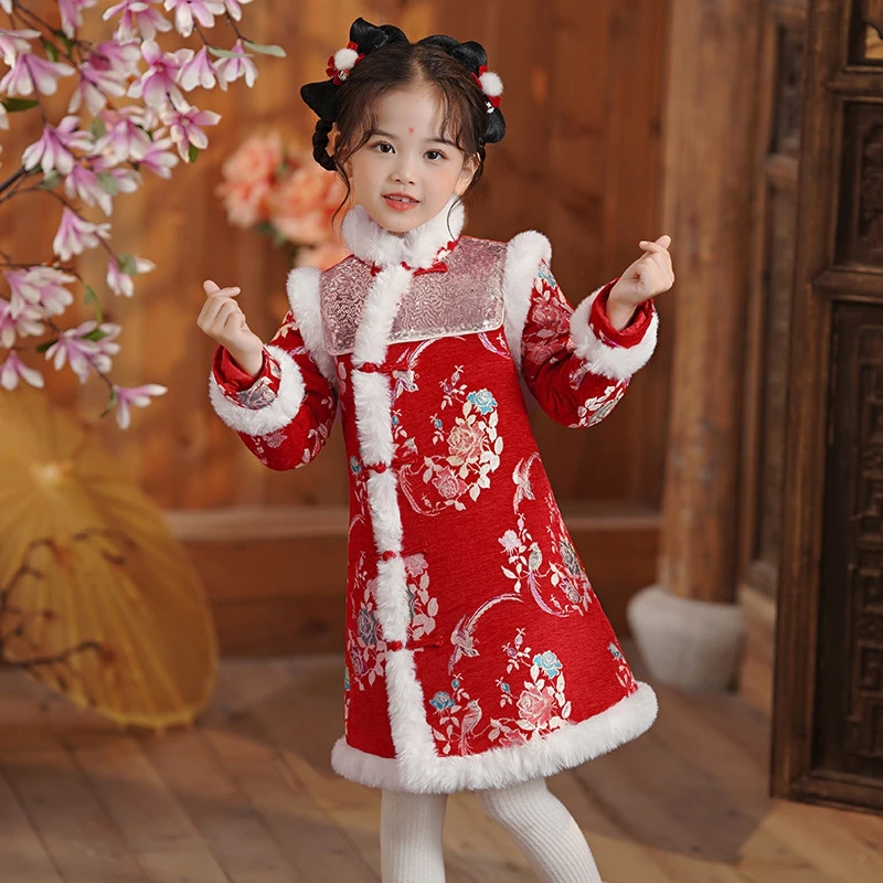 Женское платье улучшенная зимняя Утепленная юбка Hanfu зимнее Тан с подкладкой