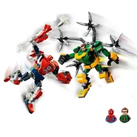 superhero spider man vs doctor octopus mecha building block set figure removable classic marvel movie bricks kit kids toys gift