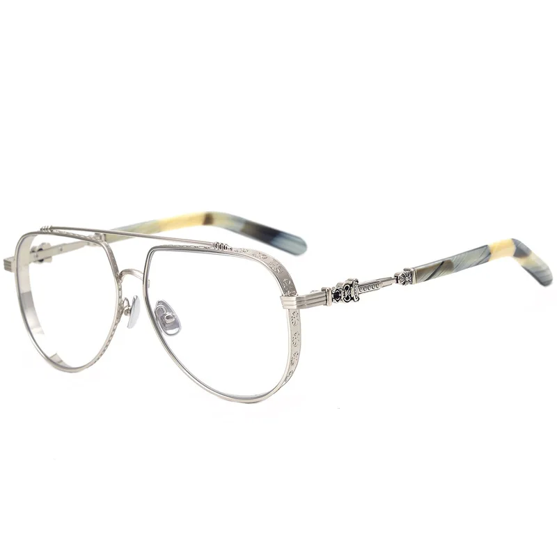 2023 High quality retro large frame pure titanium glasses frame men women myopia glasses frame sunglasses personality glasses