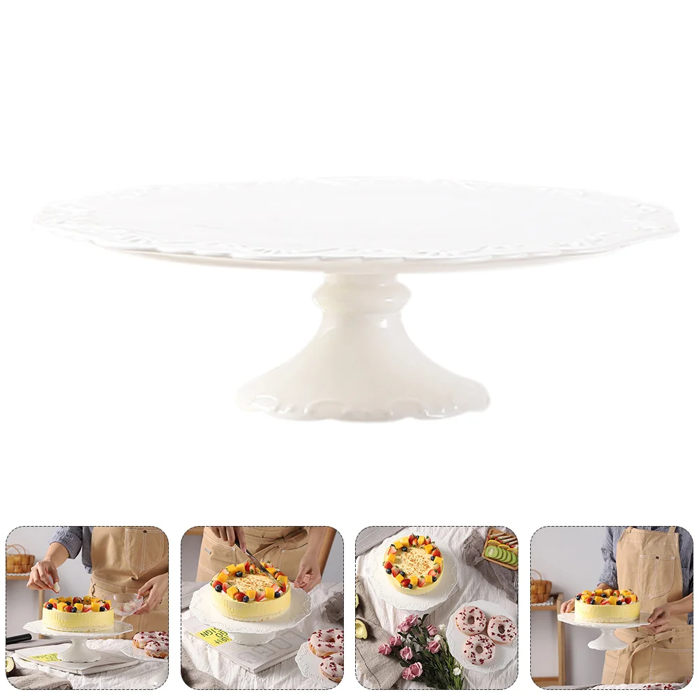 

Stand Cake Holder Dessert Display Ceramic Cupcake Plate Party Tray Porcelain Pastry Weddingcandy Servingsmall Rack Round