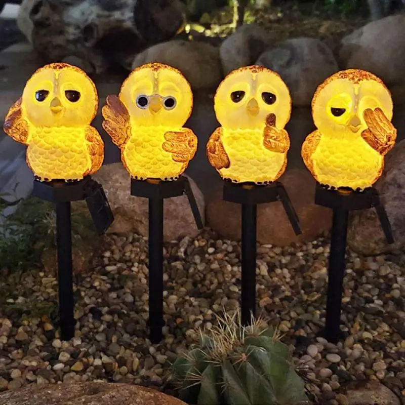 

Solar Lamp LED Owl Lawn Garden Decoration Outdoor Landscape Ground Plug-in Luminous Lamp Garden Courtyard Lamp