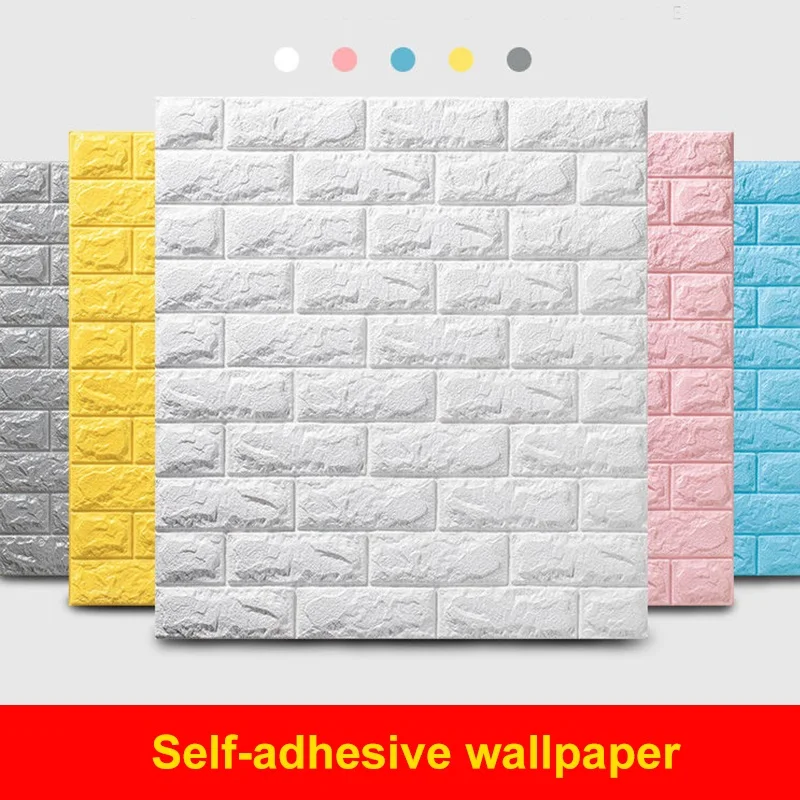 

1/5/12pcs Self Adhesive Waterproof TV Background Brick Wallpapers 3D Wall Sticker Living Room Wallpaper Mural Bedroom Decorative