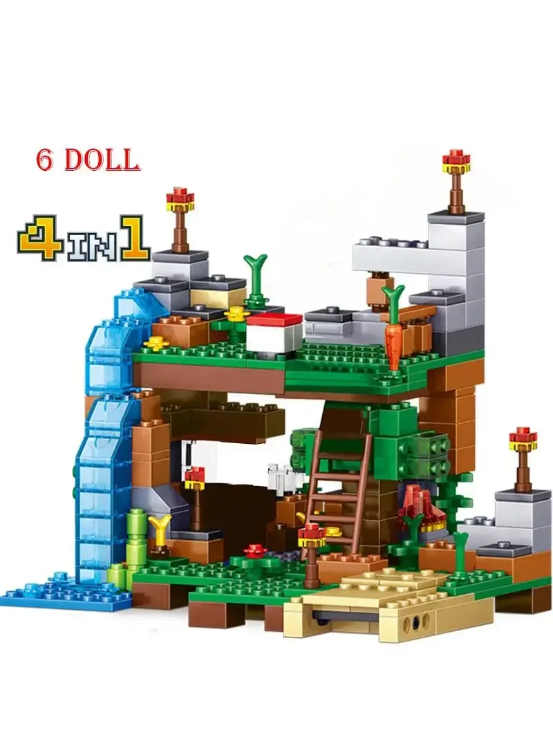 Горячие игрушки здание в виде горной пещеры блоки MinecraftINGlys с фигурками кирпичи