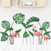 flamingo palm leave wall stickers home room decoration bedroom bathroom botanical wall furniture door house interior decor