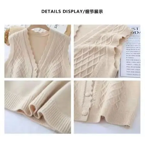 Вязаный жилет Женский Осенний свободный свитер в западном стиле женский