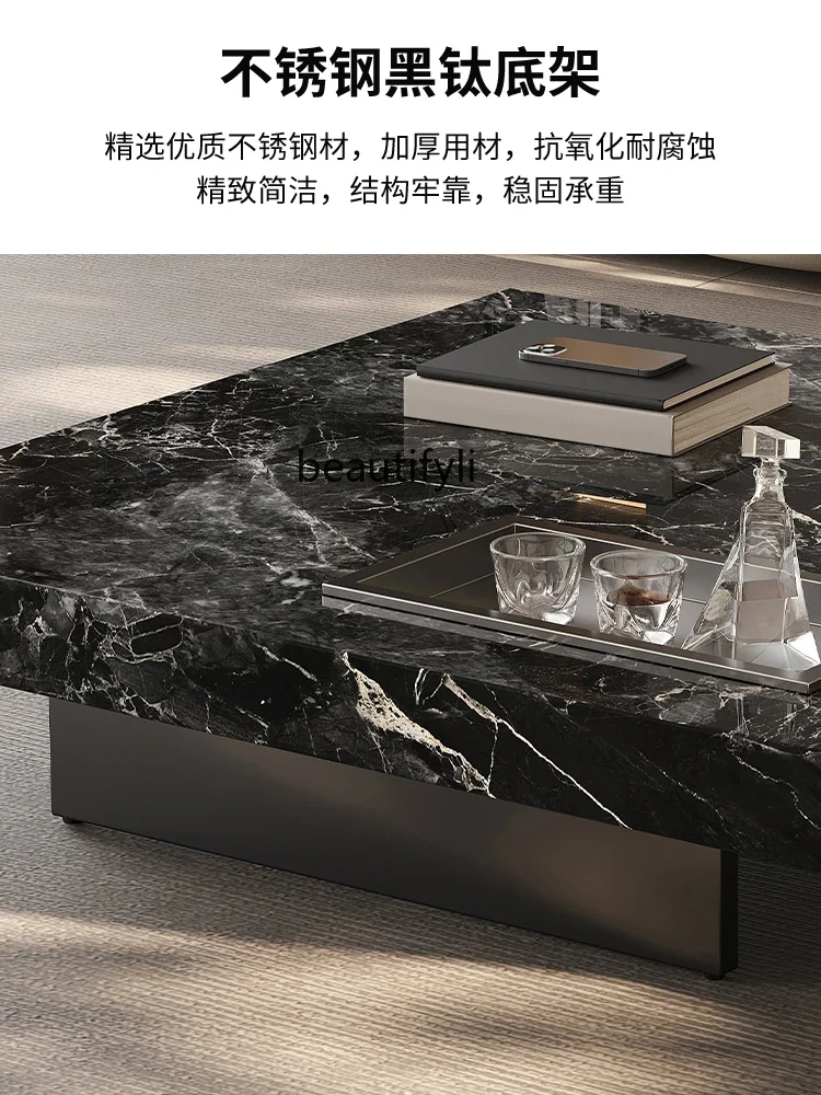 Итальянская каменная плита журнальный столик мраморный домашний квадратный