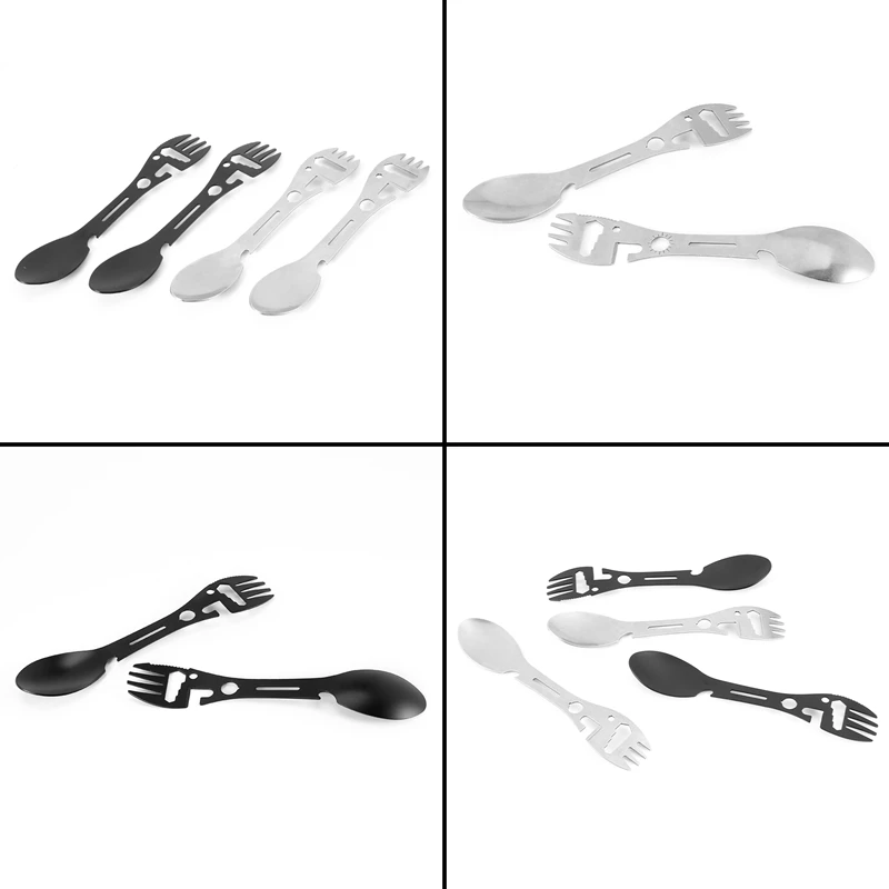 4 шт. 10 в 1 многофункциональная ложка для кемпинга открывалка консервных банок