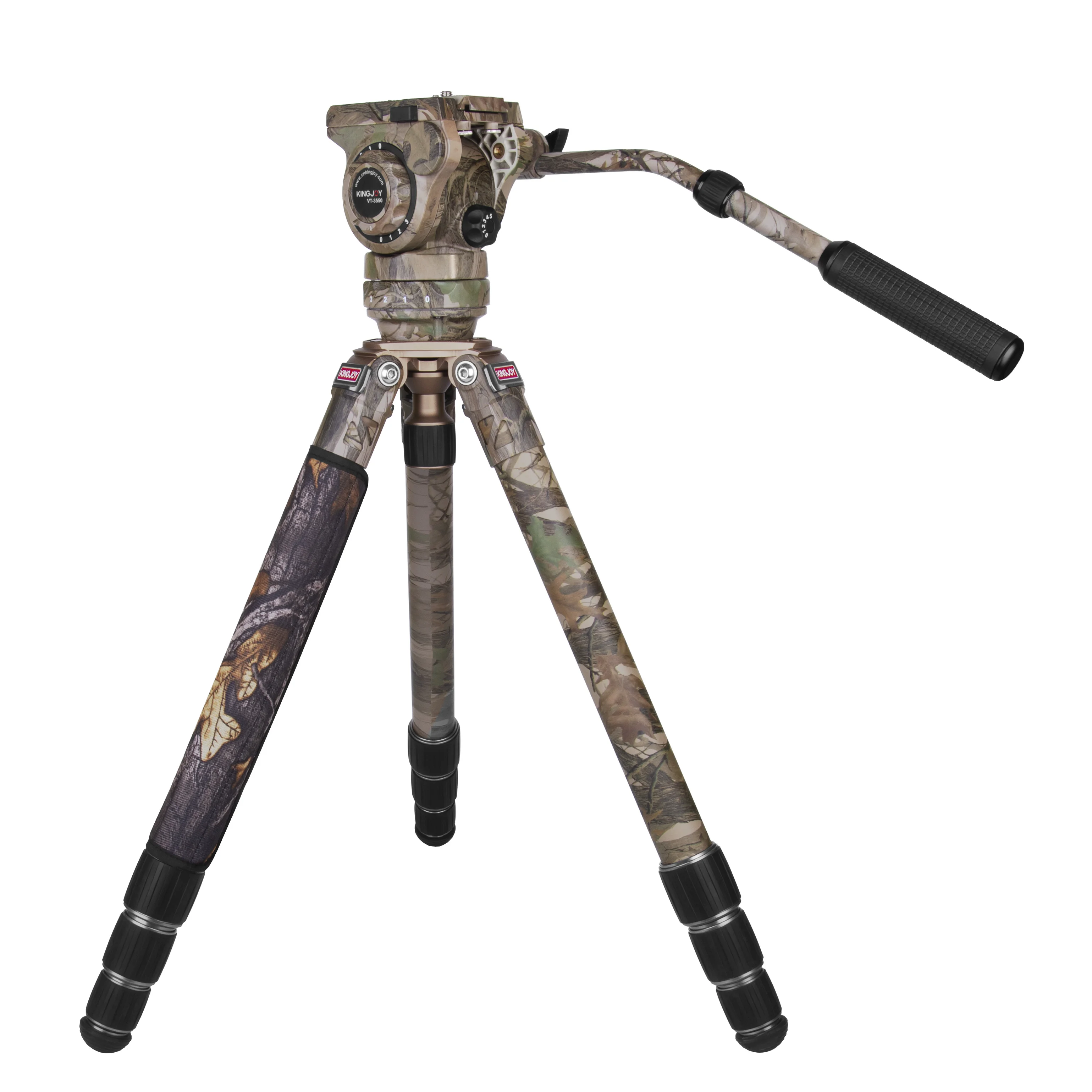 

Kingjoy C86M portable camouflage camera tripod with fuild head for wildlife photography