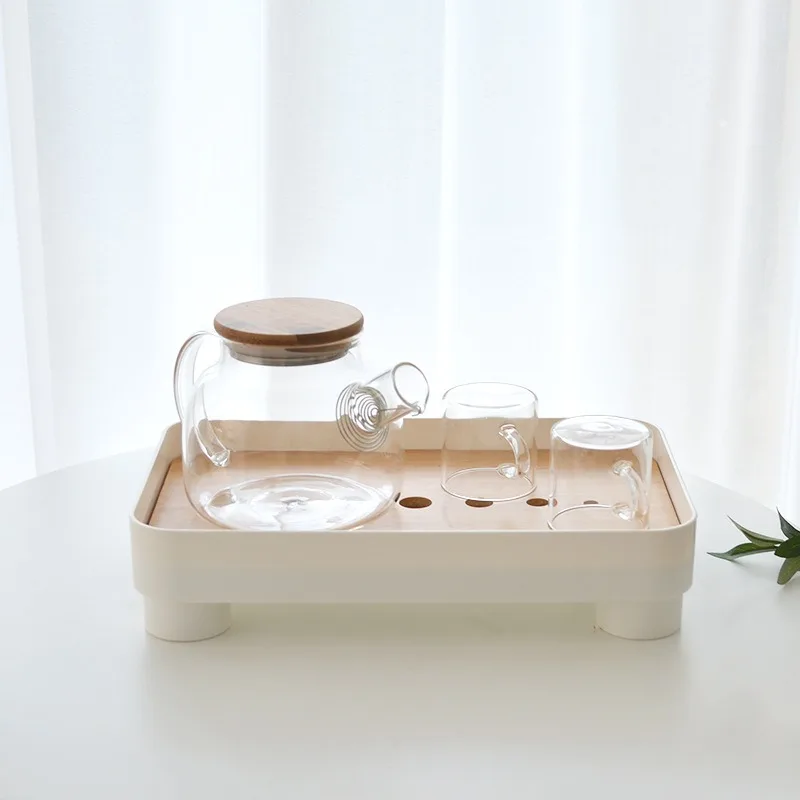 

Bamboo Tea Tray Home Living Room Kungfu Tea Set Small Tea Tray Draining Dry Soaking Table Storage Wet And Dry Use