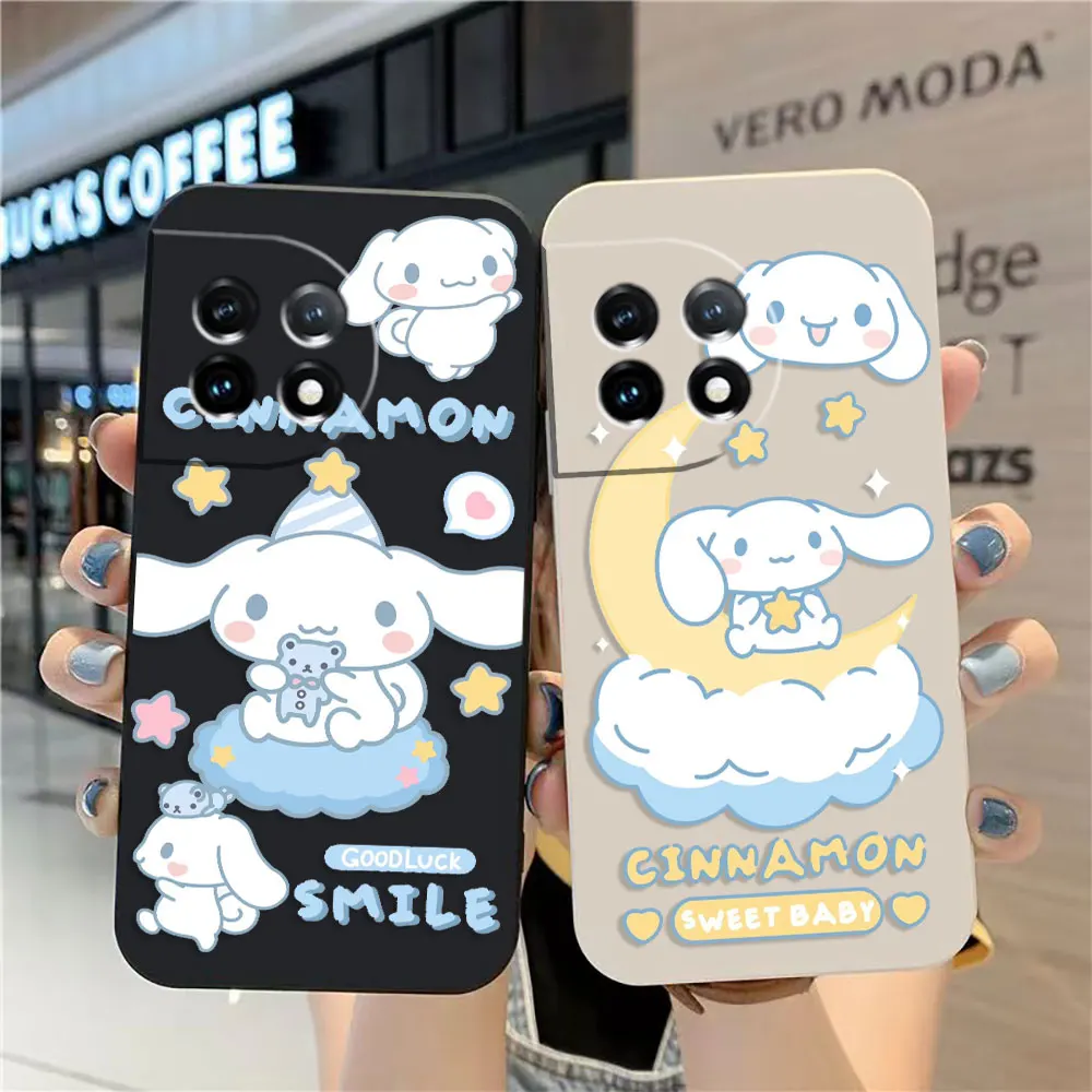 

Case For Oneplus 11 10 9 9R 8 8T 7 7T ACE 2 2V NORD CE 2 Lite Pro Simple Liquid Silicone Case Anime Cute Cinnamoroll