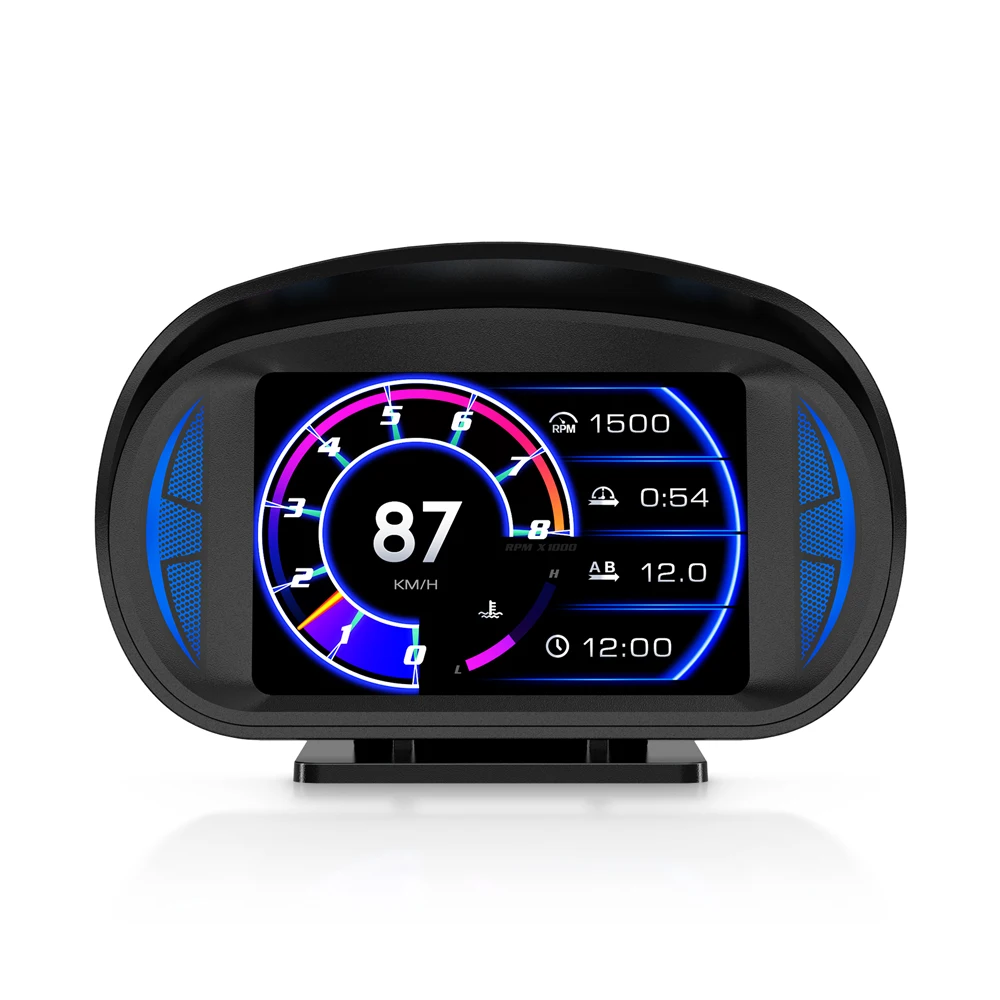 Автомобильный цифровой спидометр WYOBD P2 OBD2, бортовой компьютер с GPS, системой HUD, датчиком температуры воды, масла, давлением турбины