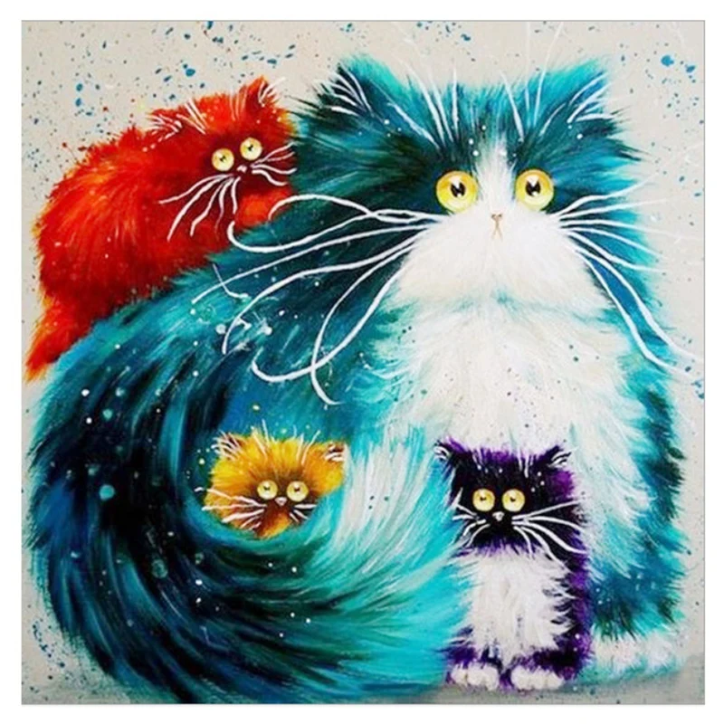 

Алмазная 5D картина «сделай сам» с мультяшным котом, в горошек, вышивка крестиком, декоративная живопись, украшение для дома