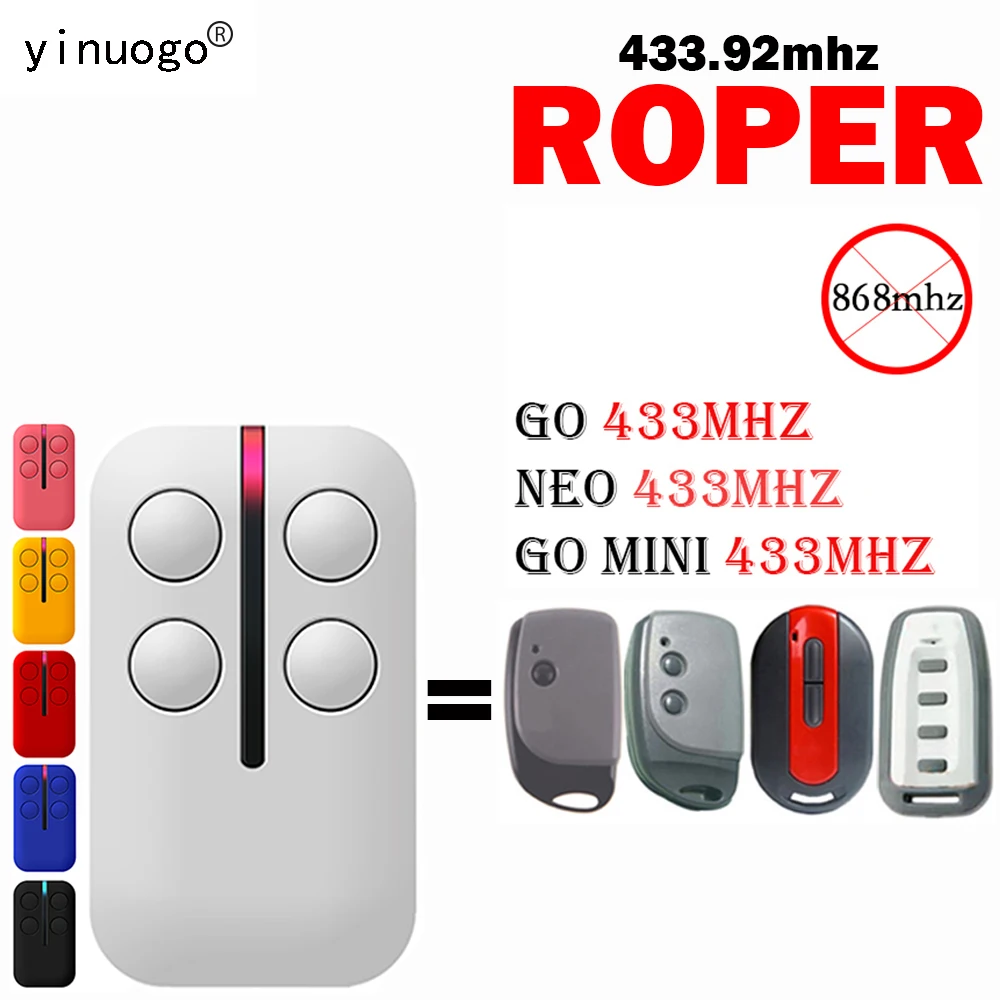 

433.92mhz ROPER GO / NEO / GO MINI Remote Control Replacement ROPER Remote Control Garage Door Opener