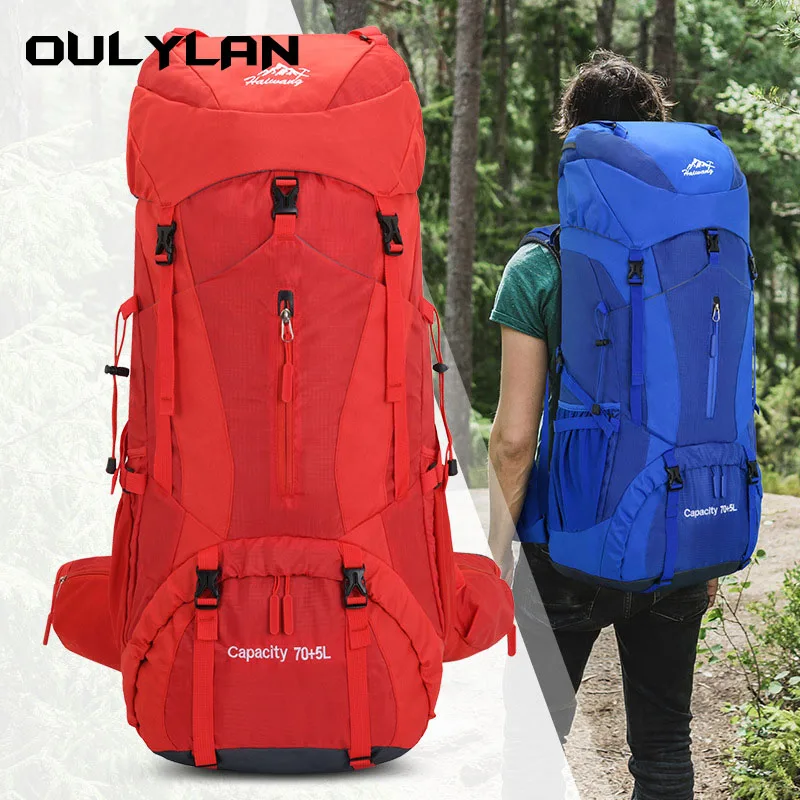 

Large Capacity 75L Backpack Outdoor Mountaineering Bag Hiking Camping Travel Bag Women Men Waterproof Luggage Rucksack